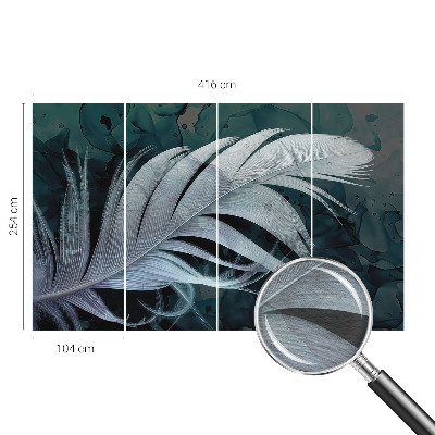 Mural de fotos na parede Pena etérea