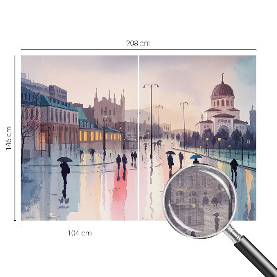 Papel de parede fotográfico Uma caminhada na chuva