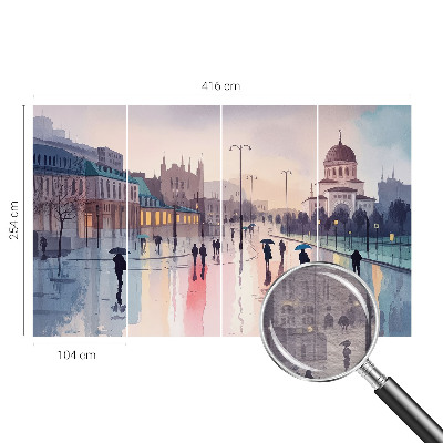 Papel de parede fotográfico Uma caminhada na chuva