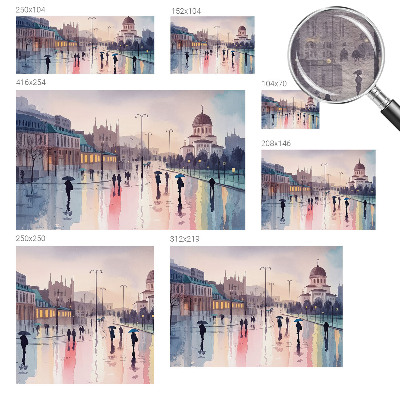 Papel de parede fotográfico Uma caminhada na chuva