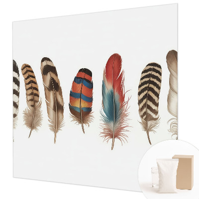 Papel de parede decorativo Penas coloridas