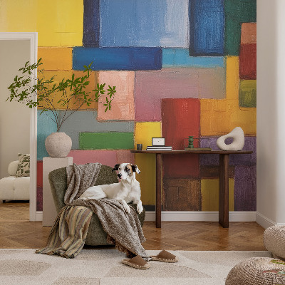 Papel de parede para sala Retângulos coloridos