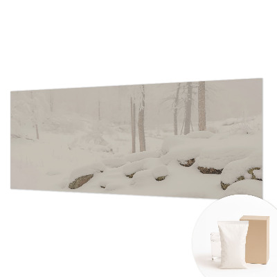 Papel de parede decorativo floresta nevada