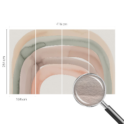 Mural de fotos na parede arcos de arco-íris