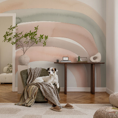 Mural de fotos na parede arcos de arco-íris