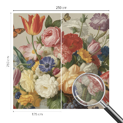 Mural de parede Flores e borboletas