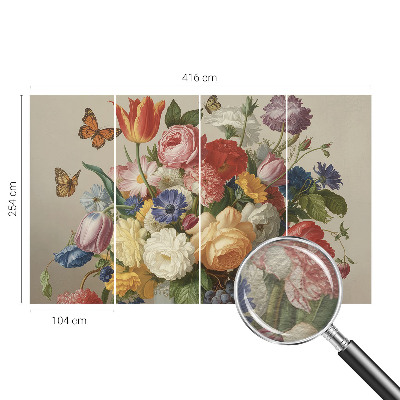 Mural de parede Flores e borboletas