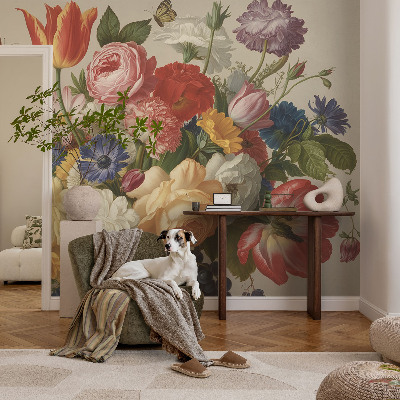 Mural de parede Flores e borboletas