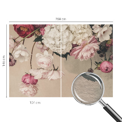 Mural de fotos na parede Flores românticas