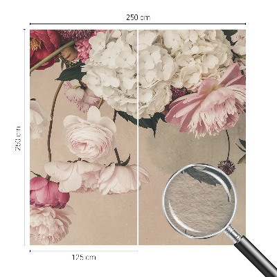 Mural de fotos na parede Flores românticas