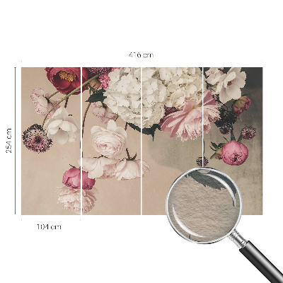 Mural de fotos na parede Flores românticas