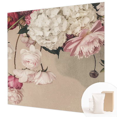 Mural de fotos na parede Flores românticas