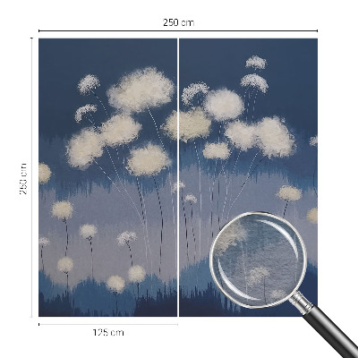 Papel de parede para sala dentes-de-leão brancos