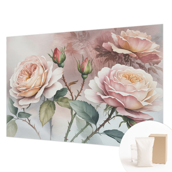 Fotomural Rosas em tons pastel
