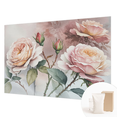 Fotomural Rosas em tons pastel