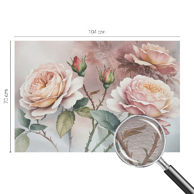 Fotomural Rosas em tons pastel