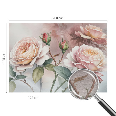 Fotomural Rosas em tons pastel