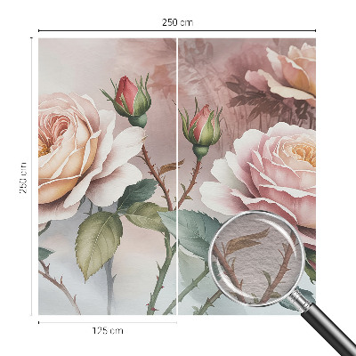 Fotomural Rosas em tons pastel