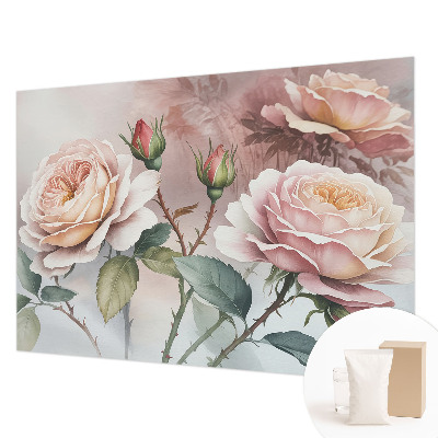 Fotomural Rosas em tons pastel