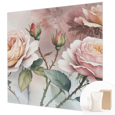 Fotomural Rosas em tons pastel