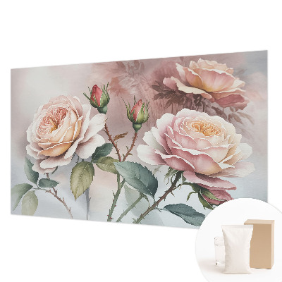 Fotomural Rosas em tons pastel