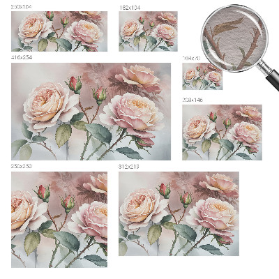 Fotomural Rosas em tons pastel