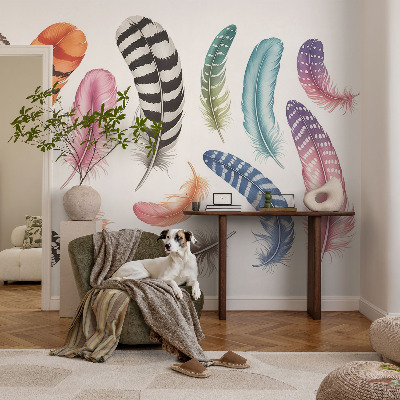 Papel de parede Penas em tons pastel