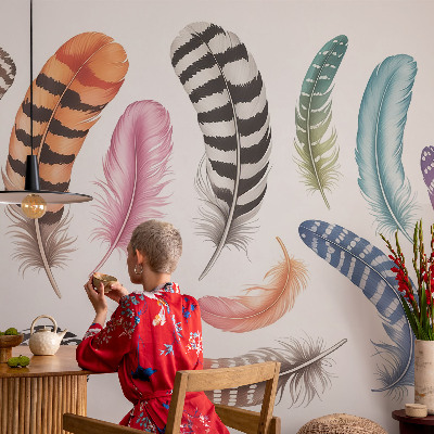Papel de parede Penas em tons pastel