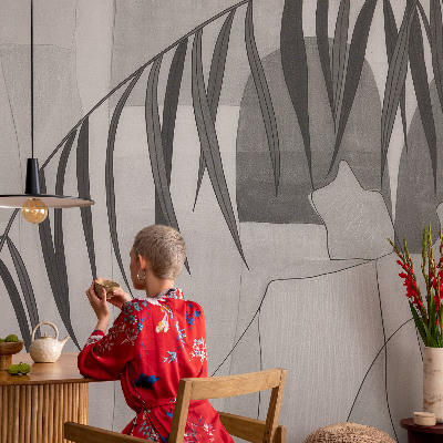 Mural de fotos na parede Palmeira abstrata