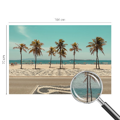 Mural de fotos na parede Praia com palmeiras