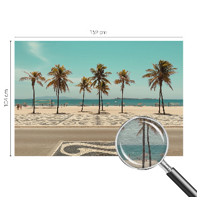 Mural de fotos na parede Praia com palmeiras