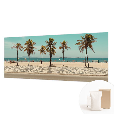 Mural de fotos na parede Praia com palmeiras