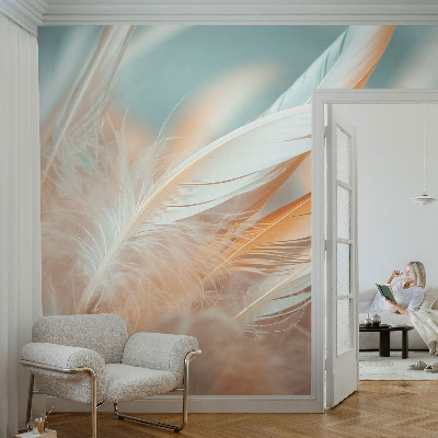 Papel de parede decorativo Penas delicadas