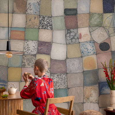 Papel de parede para quarto Mosaico colorido