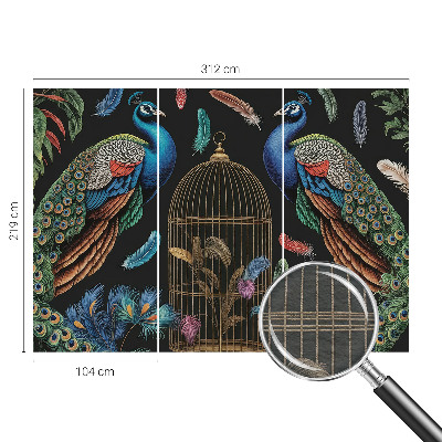 Papel de parede decorativo Pavões exóticos