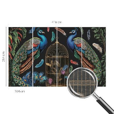 Papel de parede decorativo Pavões exóticos