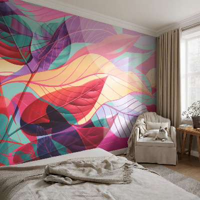 Papel de parede para sala Folhas abstratas