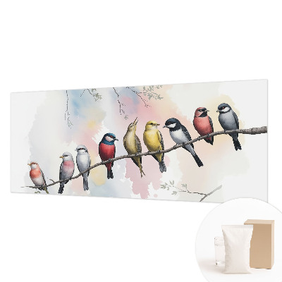 Mural de fotos na parede Pássaros em um galho
