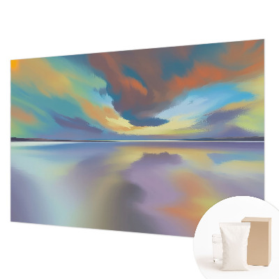 Papel de parede decorativo pôr do sol arco-íris