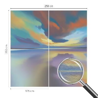 Papel de parede decorativo pôr do sol arco-íris