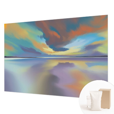 Papel de parede decorativo pôr do sol arco-íris