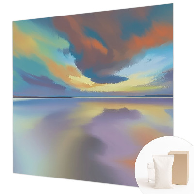 Papel de parede decorativo pôr do sol arco-íris
