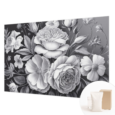 Mural de fotos na parede Flores cinzentas