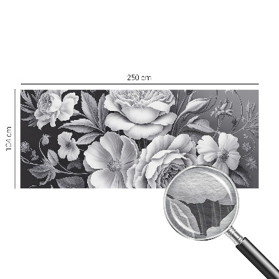 Mural de fotos na parede Flores cinzentas