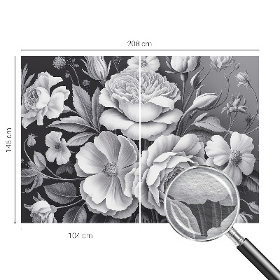 Mural de fotos na parede Flores cinzentas