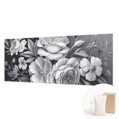 Mural de fotos na parede Flores cinzentas