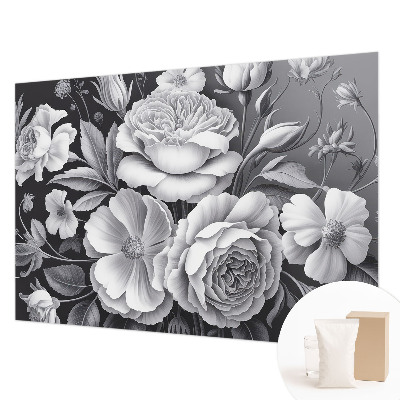 Mural de fotos na parede Flores cinzentas