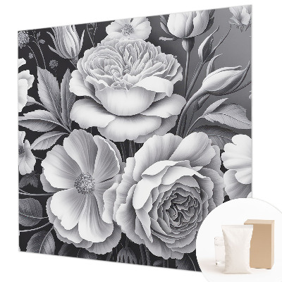 Mural de fotos na parede Flores cinzentas