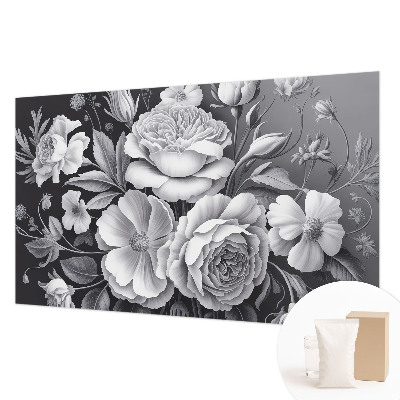 Mural de fotos na parede Flores cinzentas
