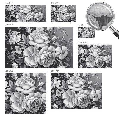 Mural de fotos na parede Flores cinzentas